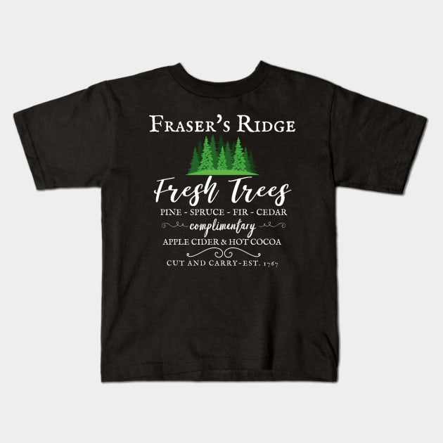 Fraser's Ridge Christmas Trees Holiday Kids T-Shirt by MalibuSun